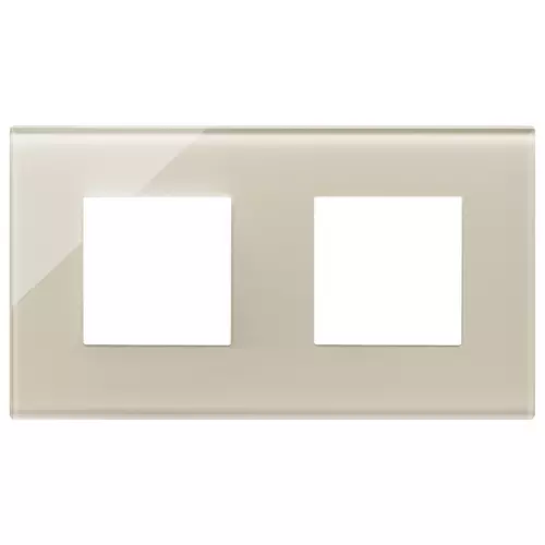 Vimar - 22643.72 - Plate 4M (2+2) 71mm glass Canvas white