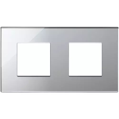 Vimar - 22643.75 - Plate 4M (2+2) 71mm glass ice silver