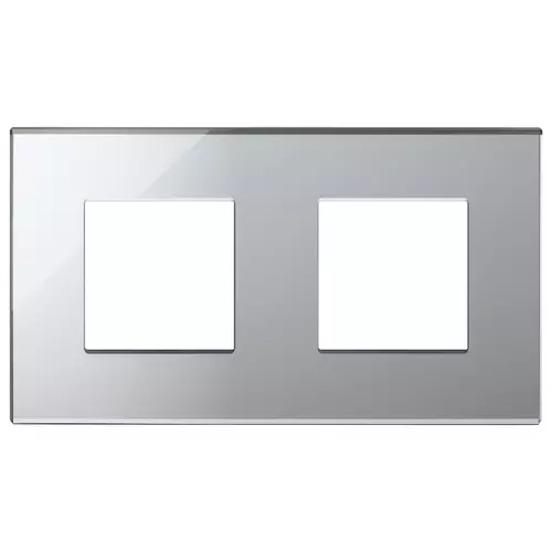 Vimar - 22643.75 - Plate 4M (2+2) 71mm glass ice silver