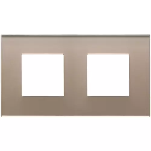 Vimar - 22643.77 - Plate 4M (2+2) 71mm glass opal brown