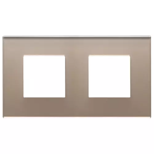 Vimar - 22643.77 - Plate 4M (2+2) 71mm glass opal brown