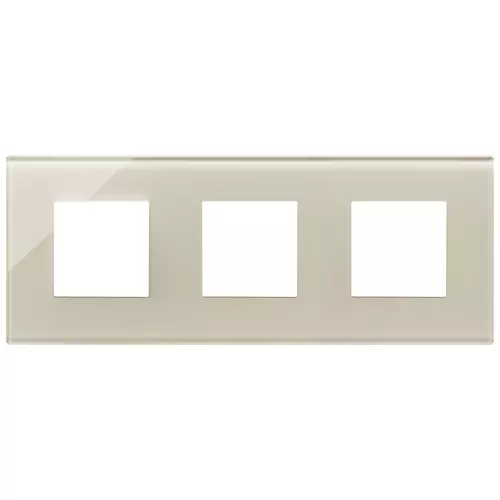 Vimar - 22644.72 - Plate 6M (2+2+2)71mm glass Canvas white