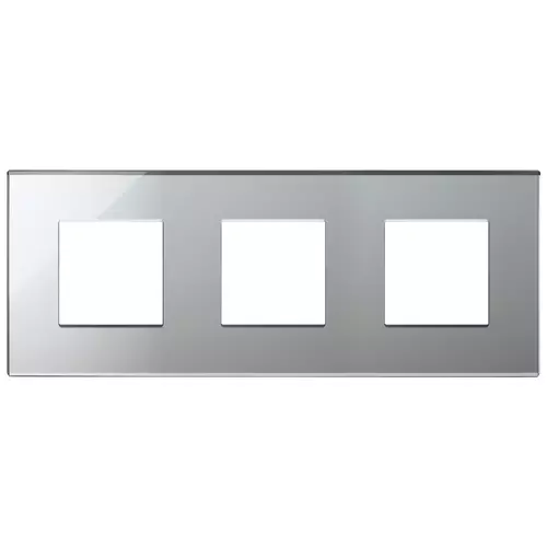 Vimar - 22644.75 - Plate 6M (2+2+2) 71mm glass ice silver