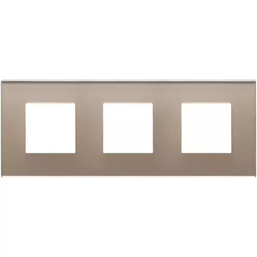 Vimar - 22644.77 - Plate 6M (2+2+2) 71mm glass opal brown