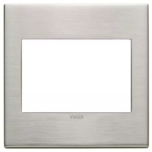 Vimar - 22648.11 - Plaque 3M BS métal nickel brossé