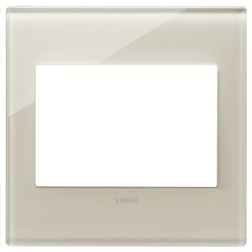 Vimar - 22648.72 - Plate 3M BS glass Canvas white