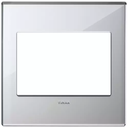 Vimar - 22648.75 - Plate 3M BS mirror glass ice silver