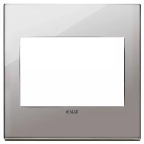 Vimar - 22648.83 - Placa 3M BS metal cromo negro