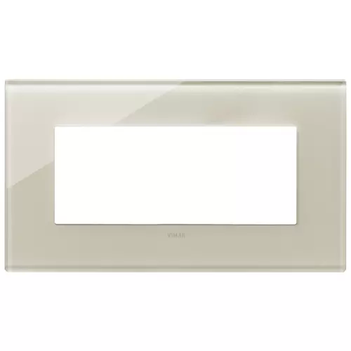 Vimar - 22649.72 - Plate 5M BS glass Canvas white