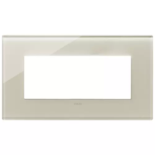 Vimar - 22649.72 - Plaque 5M BS verre blanc Canvas