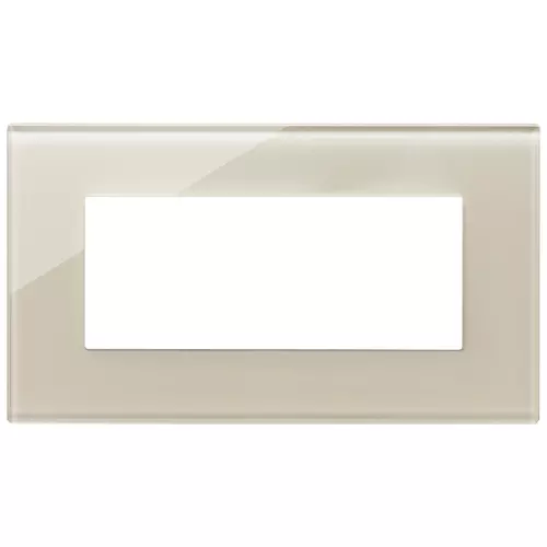 Vimar - 22649.72 - Plate 5M BS glass Canvas white