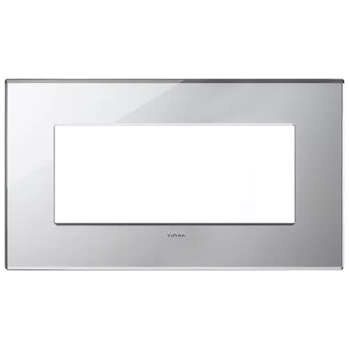 Vimar - 22649.75 - Plate 5M BS mirror glass ice silver