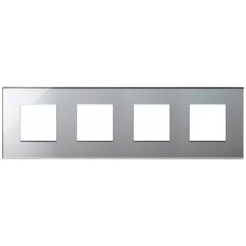 Vimar - 22669.75 - Plate 8M (2+2+2+2) 71mm glass ice silver