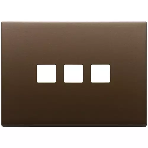 Vimar - 22683.3.12 - Plate 3Mx3 Flat brushed dark bronze