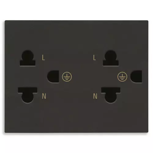 Vimar - 30249.THG - 2 2P+E 16A Thai SICURY outlets black