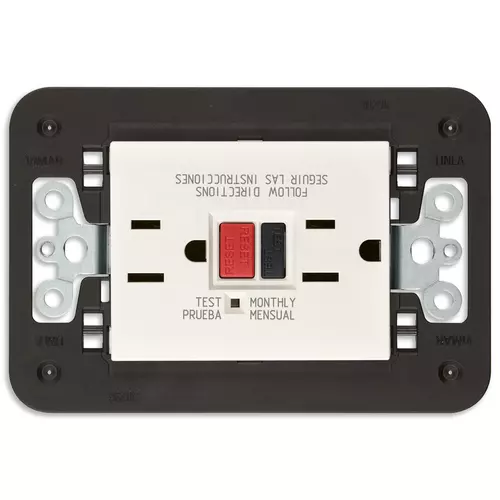 Vimar - 30296.B - Two 2P+E 15A USA outlet with GFCI white