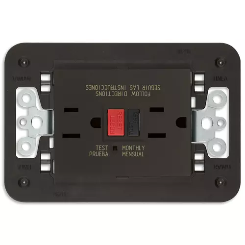 Vimar - 30296.G - Deux prises 2P+T 15A USA avec GFCI noir