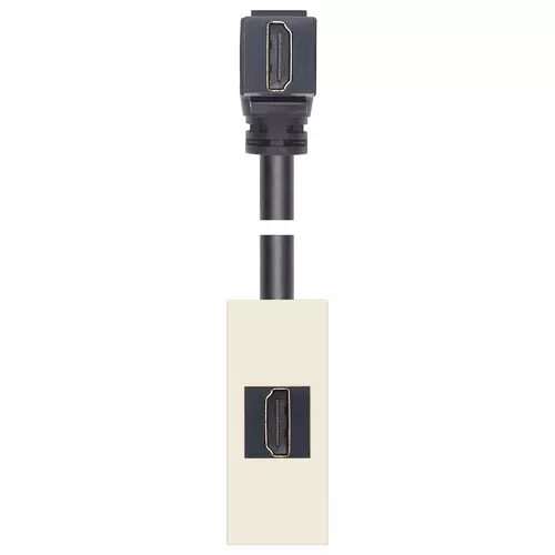 Vimar - 30346.HC - Prise HDMI 2.1b avec câble à 90° chanvre