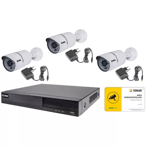 Vimar - 46550.413B - 4-channel AHD kit- 3Bullet FF cams 1080p