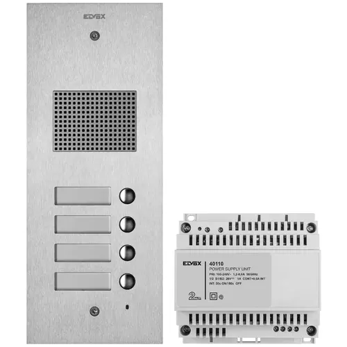 Vimar - K41504 - Kit Steely 2F+ audio 4 pulsanti acciaio