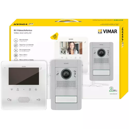 Vimar - K7559G.01 - Video entry kit 1-Fam.2F+ TabFree 4,3