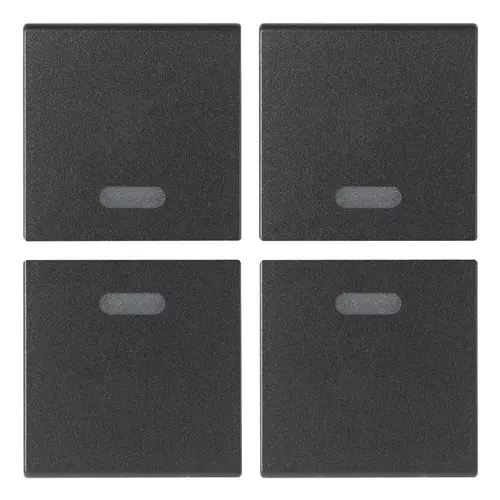 Vimar - R19841 - Quatre demi-boutons 1M s/symbole gris