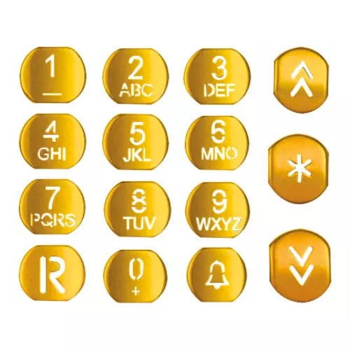 Vimar - R970 - Set botones fin. oro placa alfanumérica