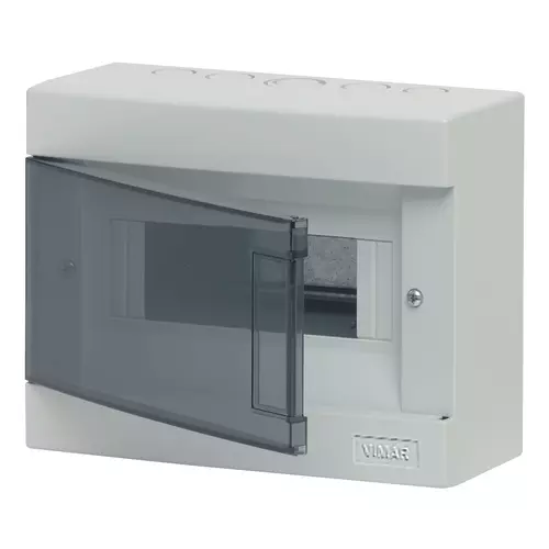 Vimar - V50408 - Coffret en saillie 8M IP40 +porte gris