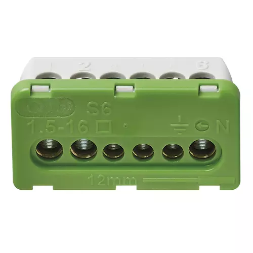 Vimar - V53552.V - Terminal block 6 holes green