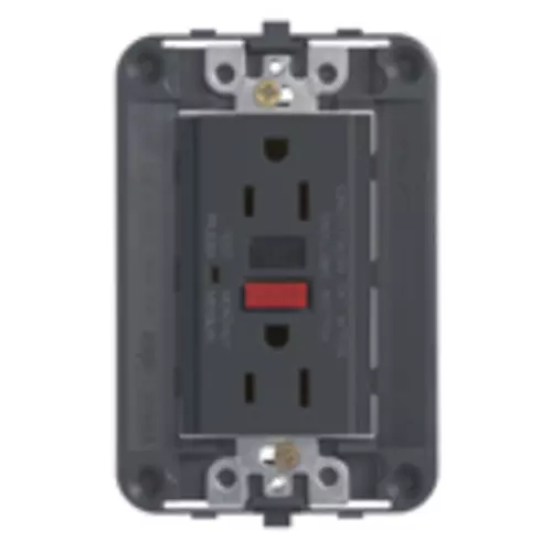 Vimar - 16296 - Two 2P+E 15A outlets USA+GFCI grey