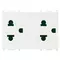 Vimar - 14249 - Two 2P+E 16A USA+EU SICURY outlets white