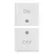 Vimar - 14751.1 - 2 half buttons 1M ON/OFF symbol white