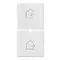 Vimar - 14755.6 - 2 half buttons 1M scenario symbol white