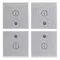 Vimar - 14841.2.SL - Four half-buttons 1M I/O symbols Silver