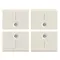 Vimar - 16841.1.B - Quatre demi-boutons 1M symbole I blanc