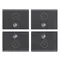 Vimar - 16841.2 - Four half-buttons 1M I/O symbols grey