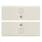 Vimar - 16842.2.B - Deux demi-boutons 2M symboles I/O blanc