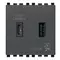 Vimar - 20295.AC - Alimentador USB A+C 15W 3A 5V 2M gris