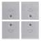 Vimar - R14841.3.SL - Four half-buttons 1M arrow symbol Silver