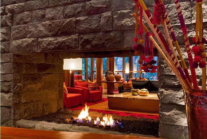 Lobby fireplace