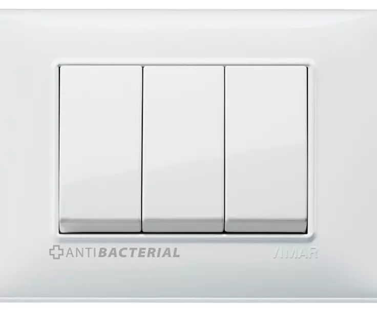 Vimar Plana antibacterial - 14653.AB.01 Placca 3M antibatterico bianco