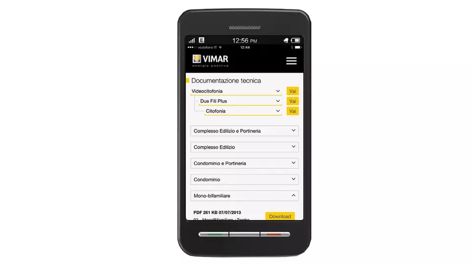Vimar App Prodotti - Documentazione tecnica