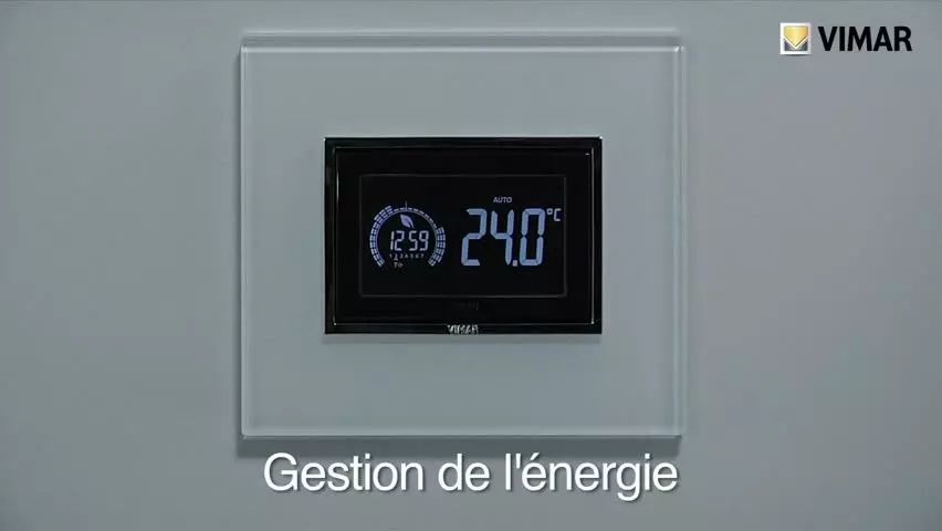Chronothermostat tactile 3 modules d'encastrement code 02955 - Gestion de l'énergie