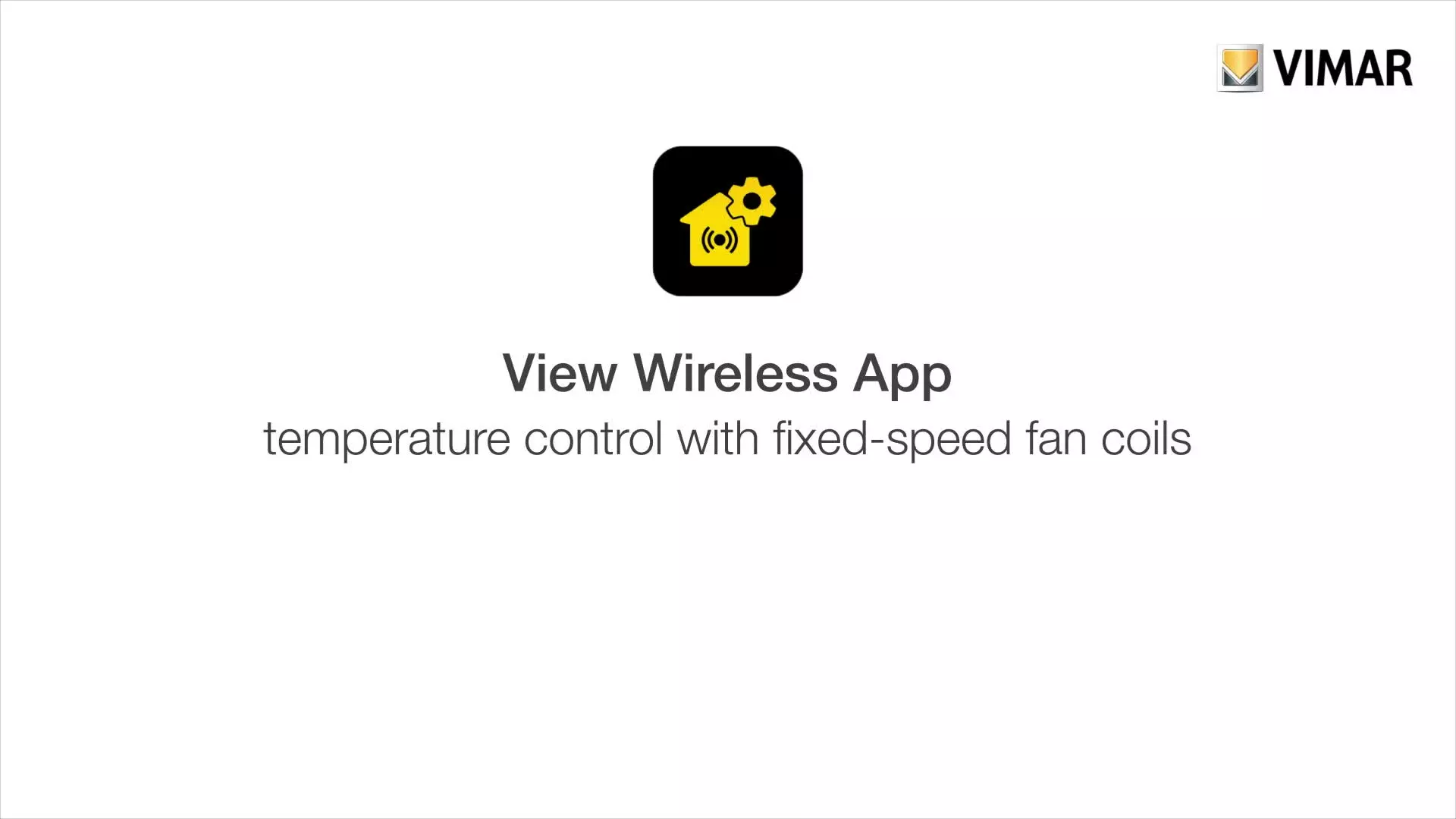 View Wireless App - Temperature control with fixed-speed fan coils