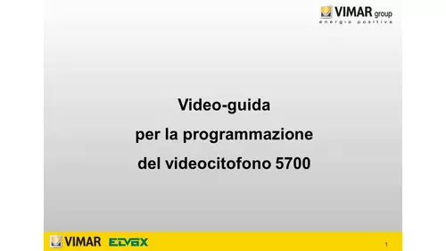 Videoguida per la programmazione del posto interno videocitofonico 5700. 