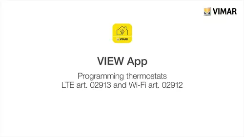 Tutorial app View termostati LTE 02913 e Wifi 02912 Vimar EN