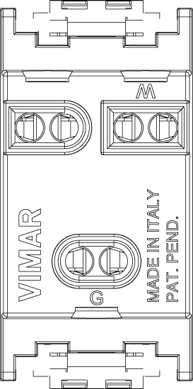 Vimar SICURY Steckdose 2P+E 16A 250V – Französischer Standard, Schwarz, Mit Axialem Kabelausgang