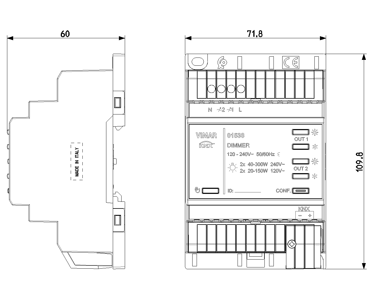 Dimer Vimar Arké 220V 200W per Led