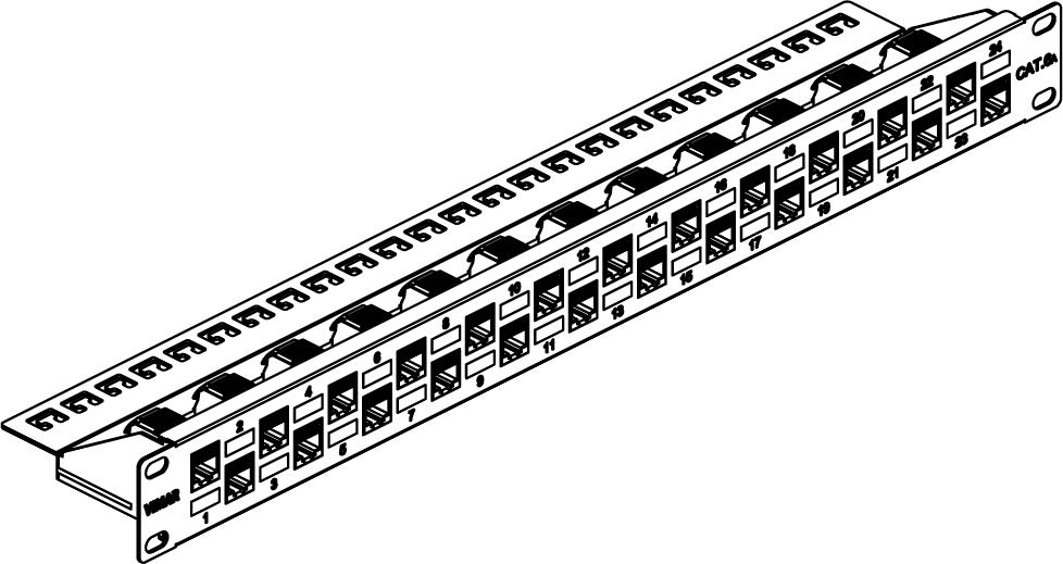 Product Catalogue - Patch panels: Patch panel -24 RJ45 Cat6A UTP 1u