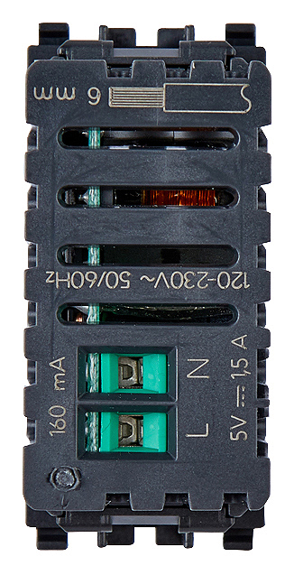 Unità alimentazione USB 5V2,1A 2M Vimar Eikon 20295.b bianco